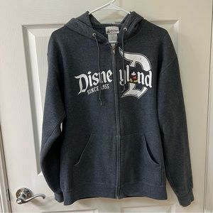 Disney Parks Disneyland Jacket Zip Up Hoodie Gray Unisex Medium